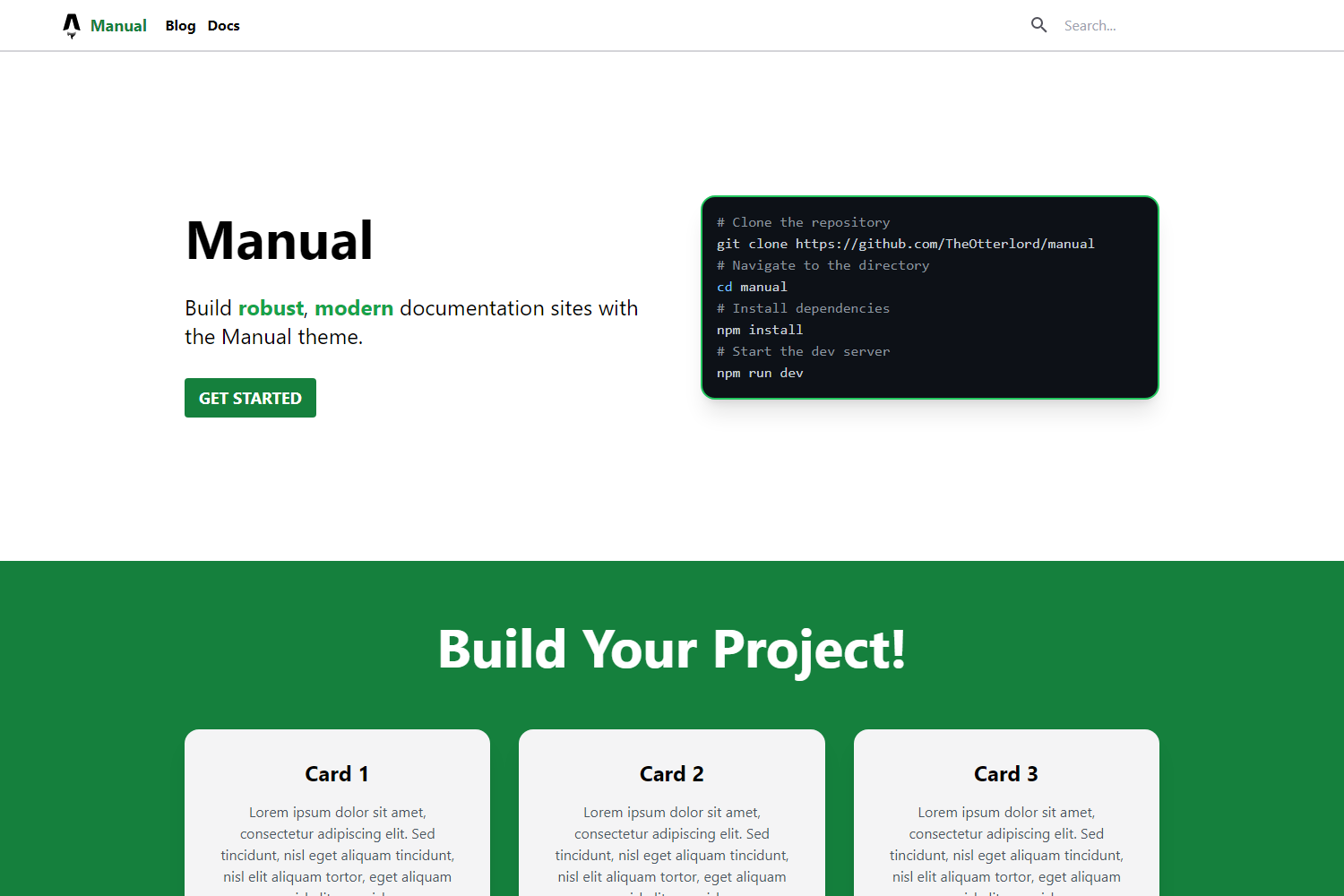 Screenshot of Manual