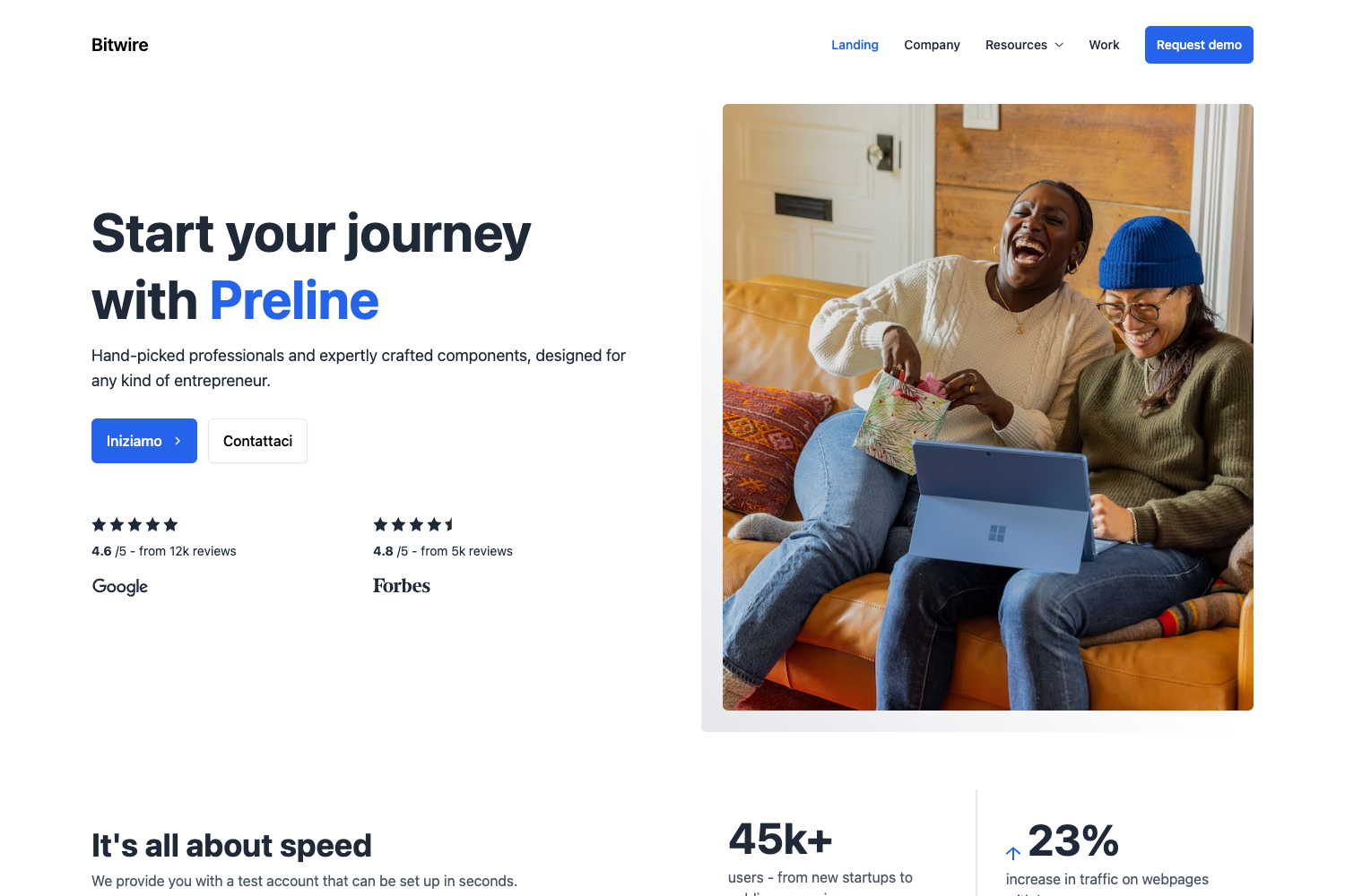 Screenshot of Astro Preline Template