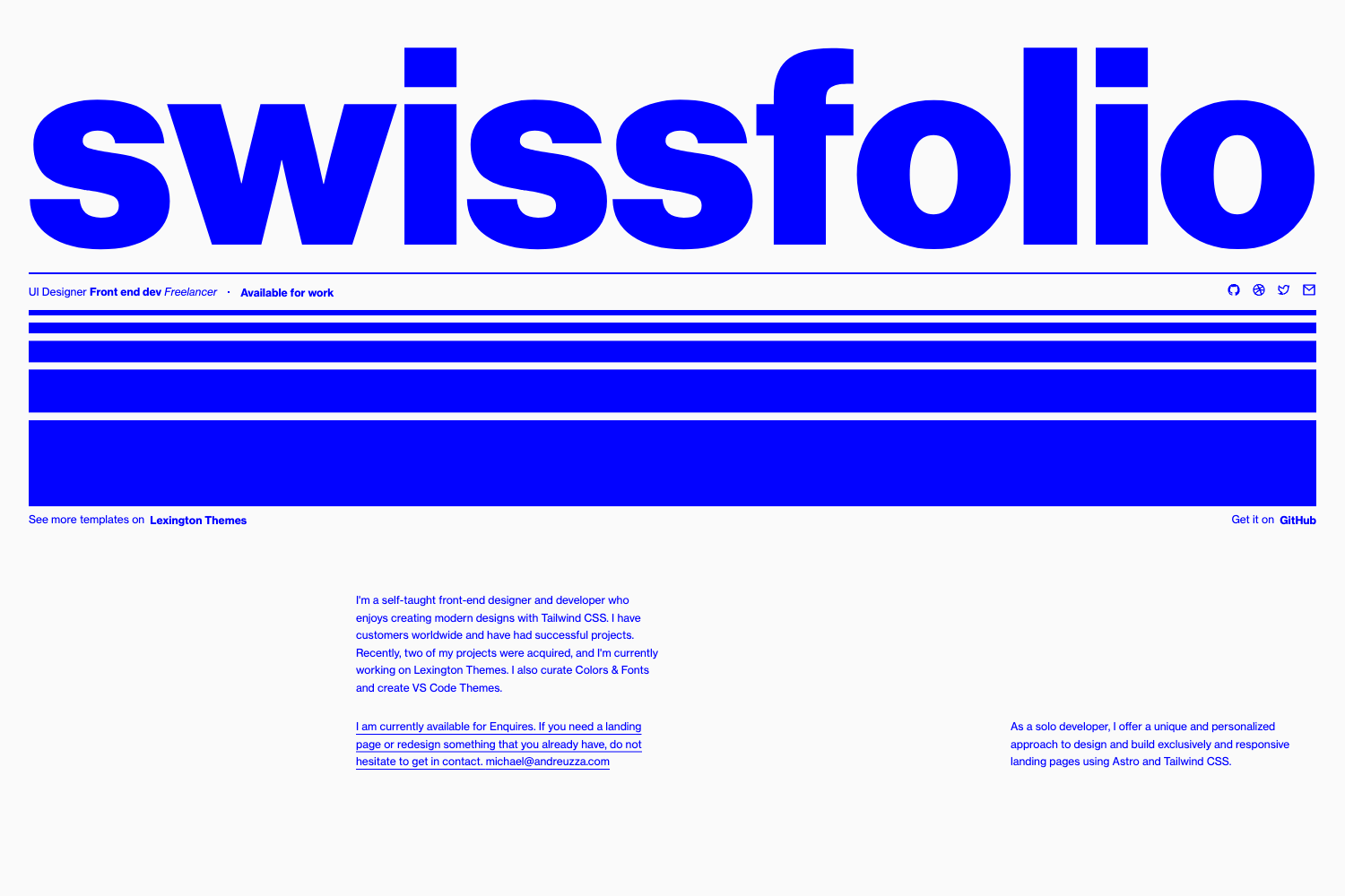 Screenshot of SwissFolio