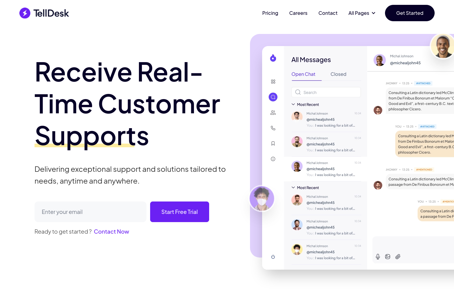 Screenshot of TellDesk Astro