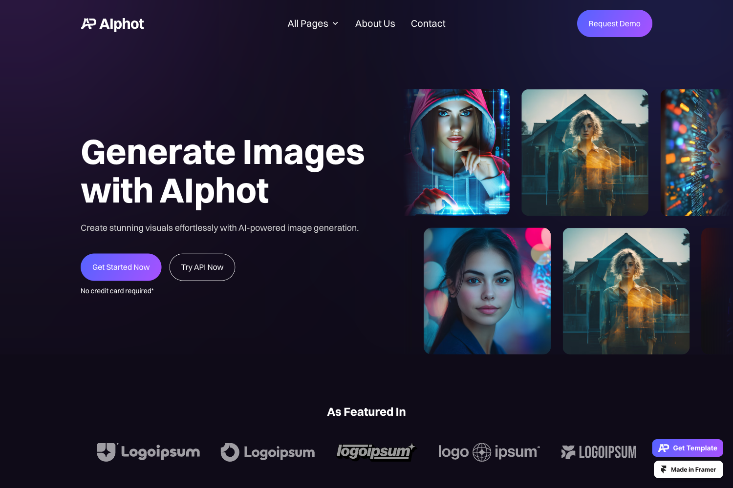 Screenshot of AIphot — AI Image Generator Template
