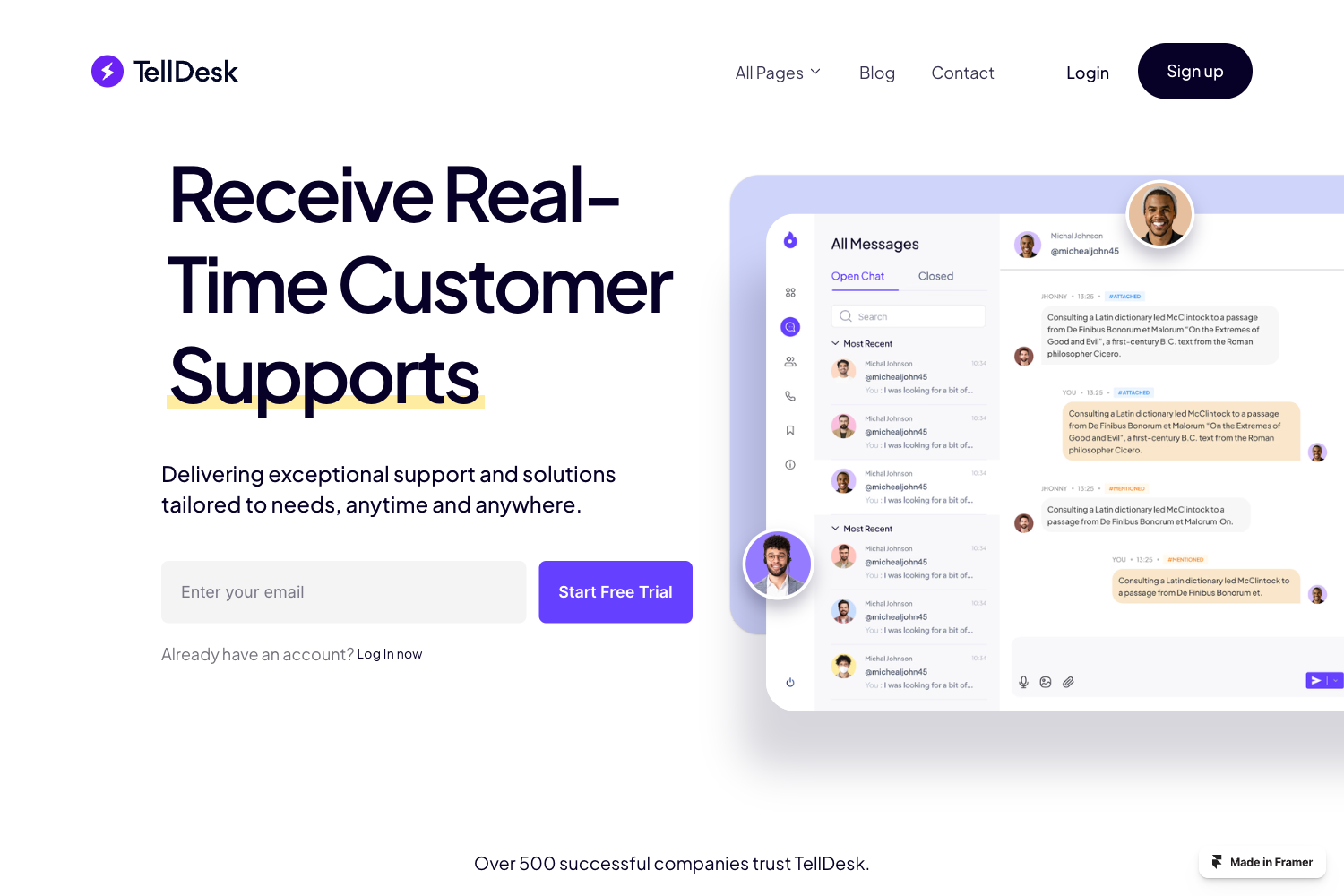 Screenshot of TellDesk