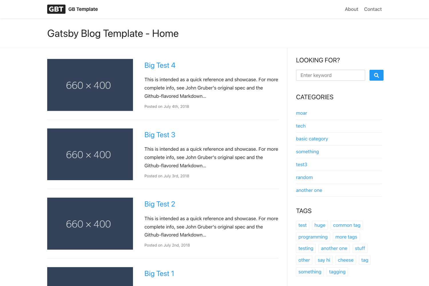 Gatsby Blog Template