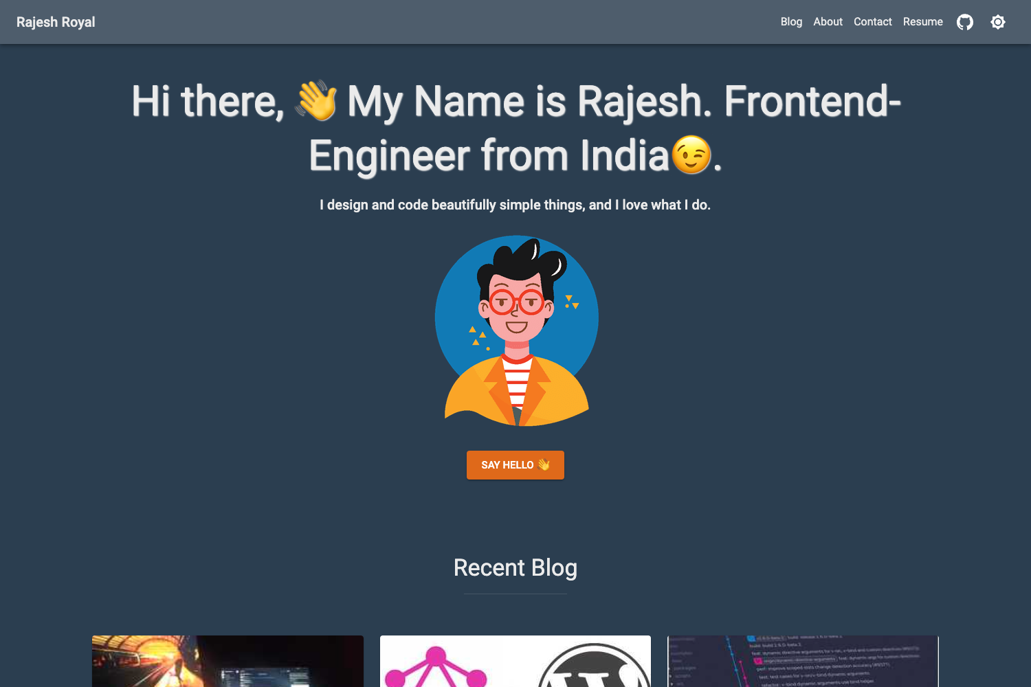 Screenshot of Developer Portfolio Blog Ecommerce