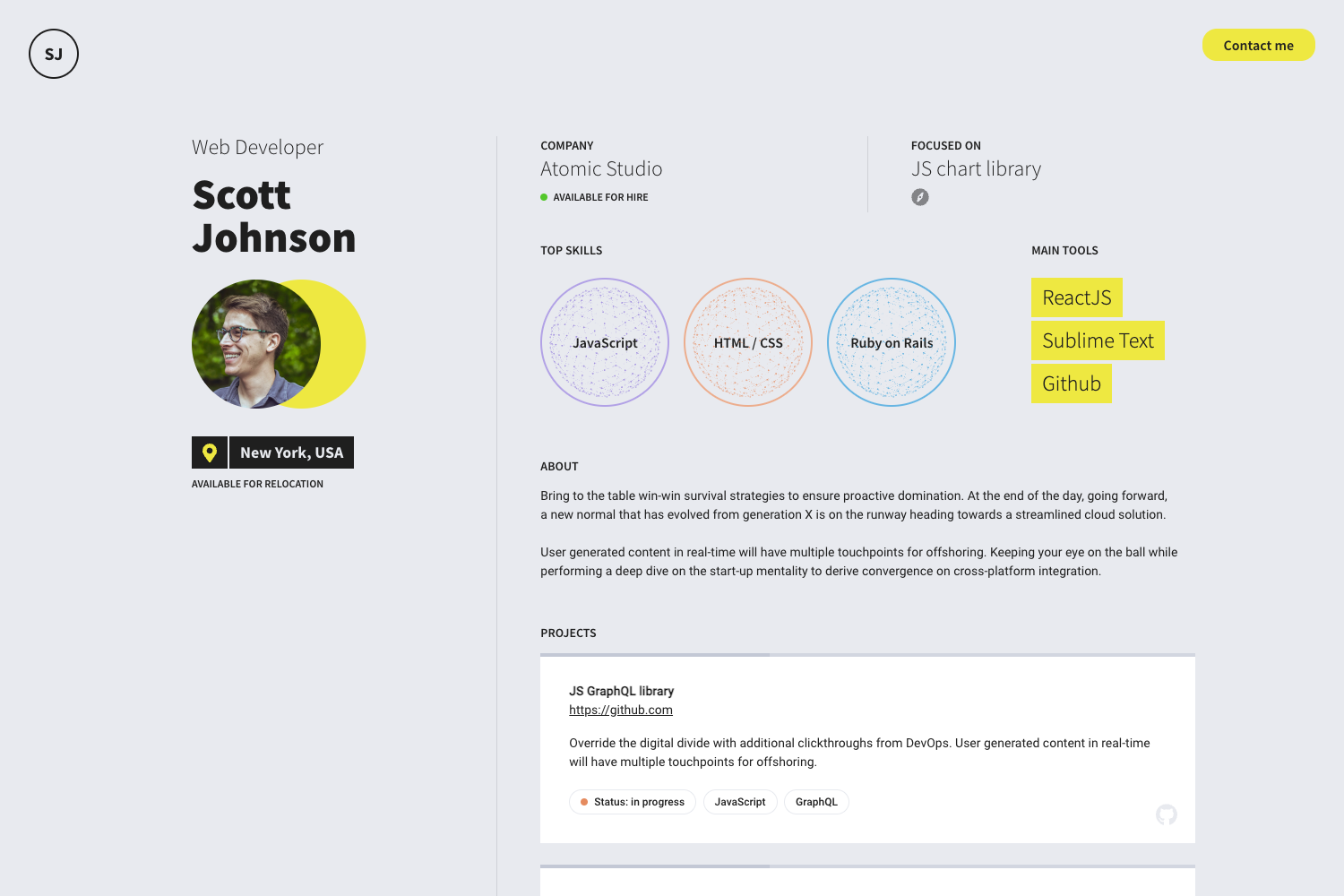 Screenshot of Gatsby Theme Intro