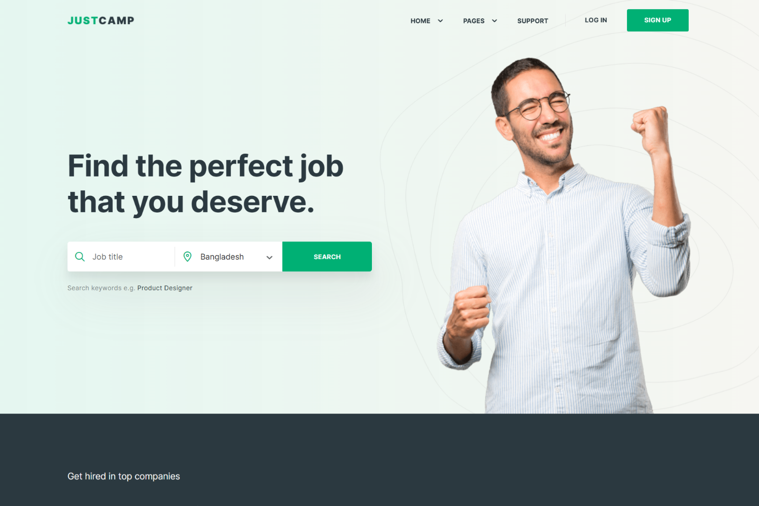 Screenshot of Justcamp