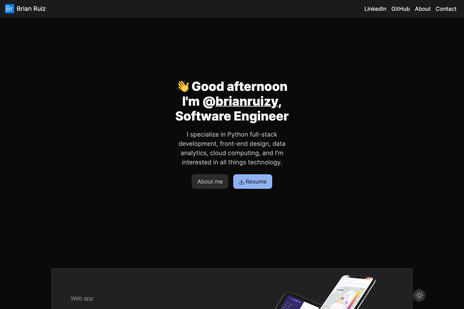 Screenshot of Gatsby Minimal Portfolio