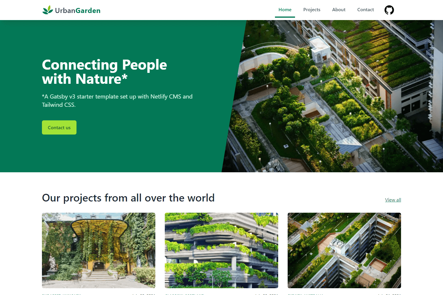 Screenshot of Netlify Tailwind Starter