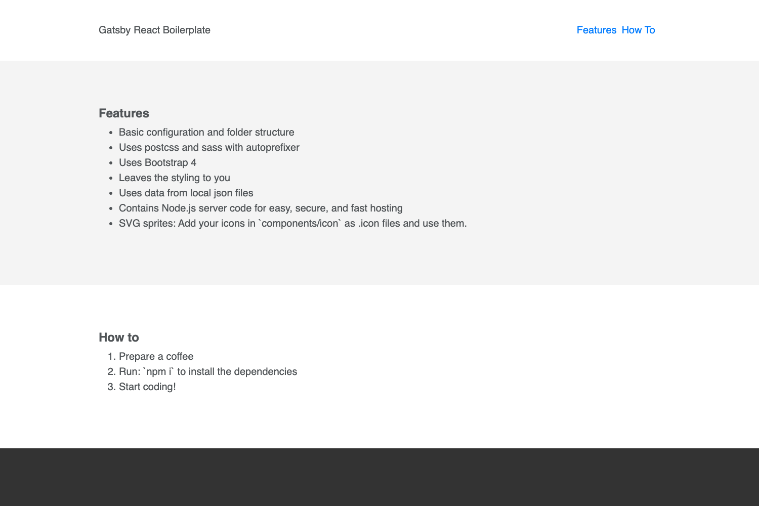 Screenshot of Gatsby React Boilerplate