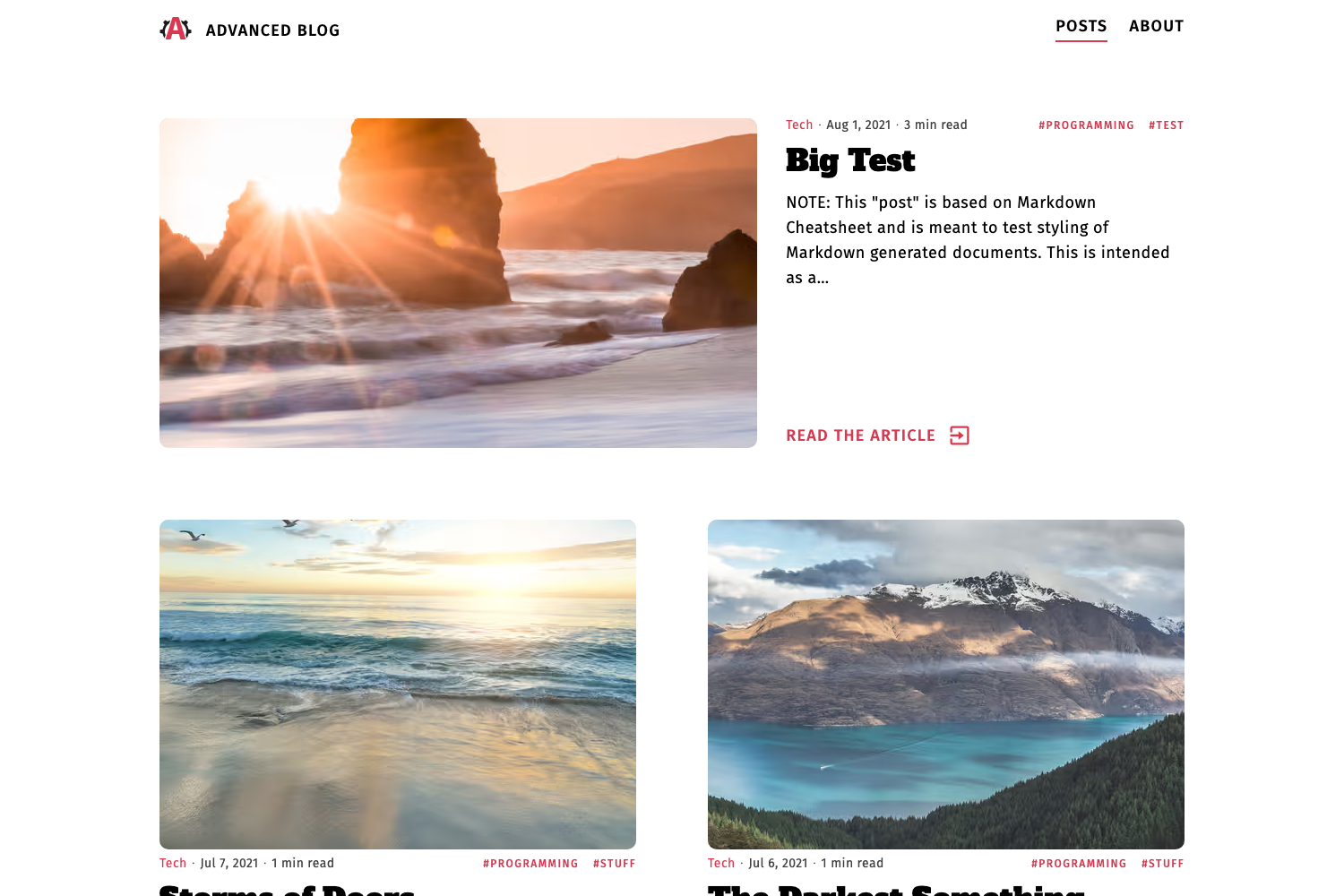 Screenshot of Gatsby Advanced Starter