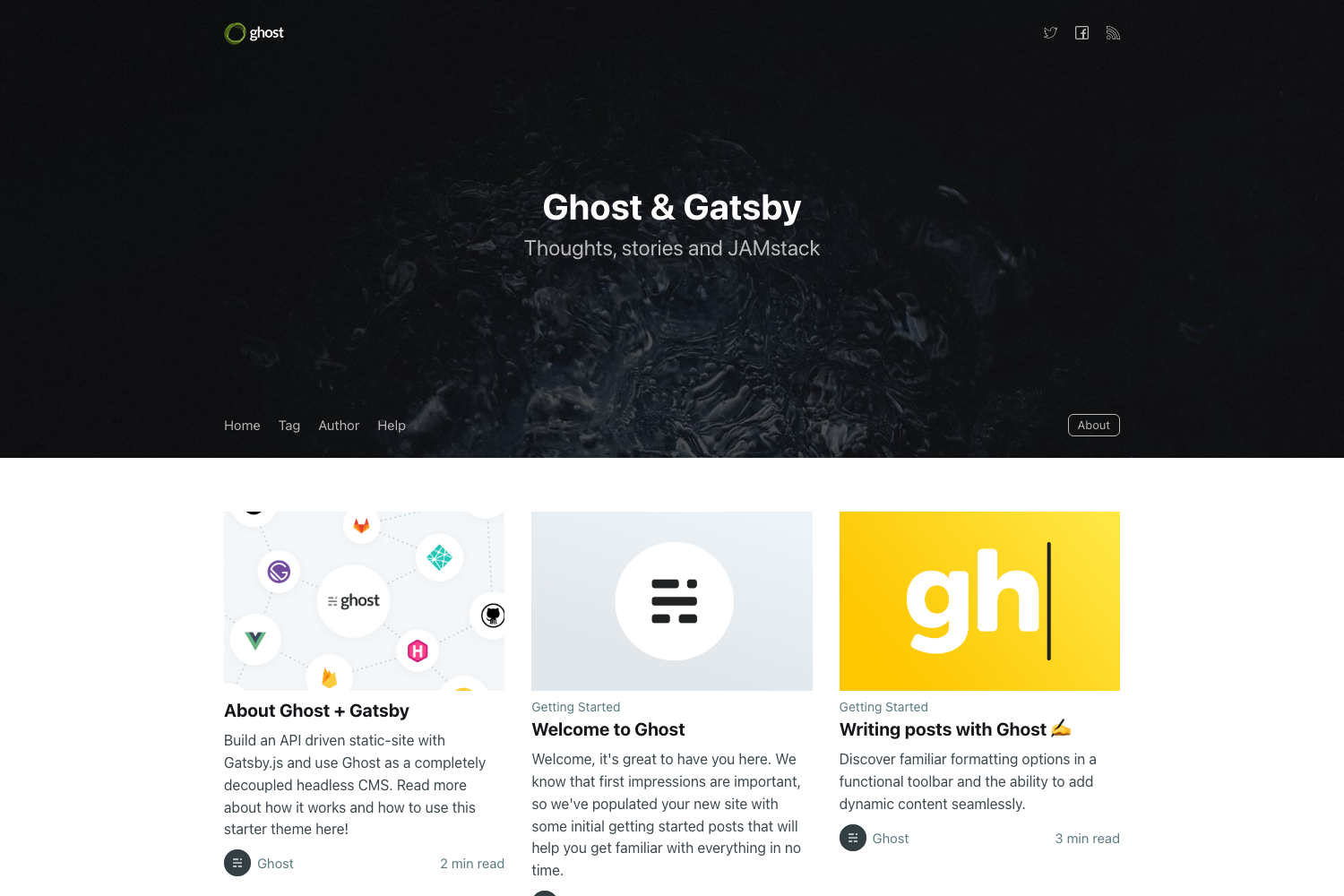 Screenshot of Gatsby Starter Ghost