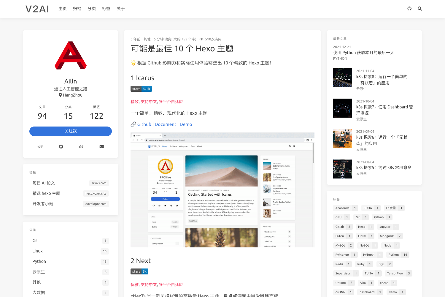 Screenshot of Awesome Hexo Theme