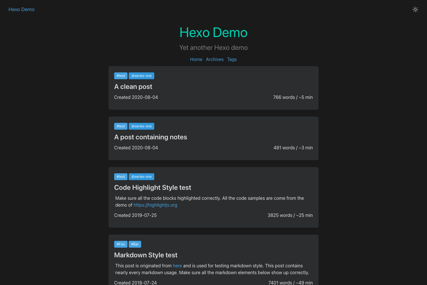 Screenshot of Hexo Theme Saas