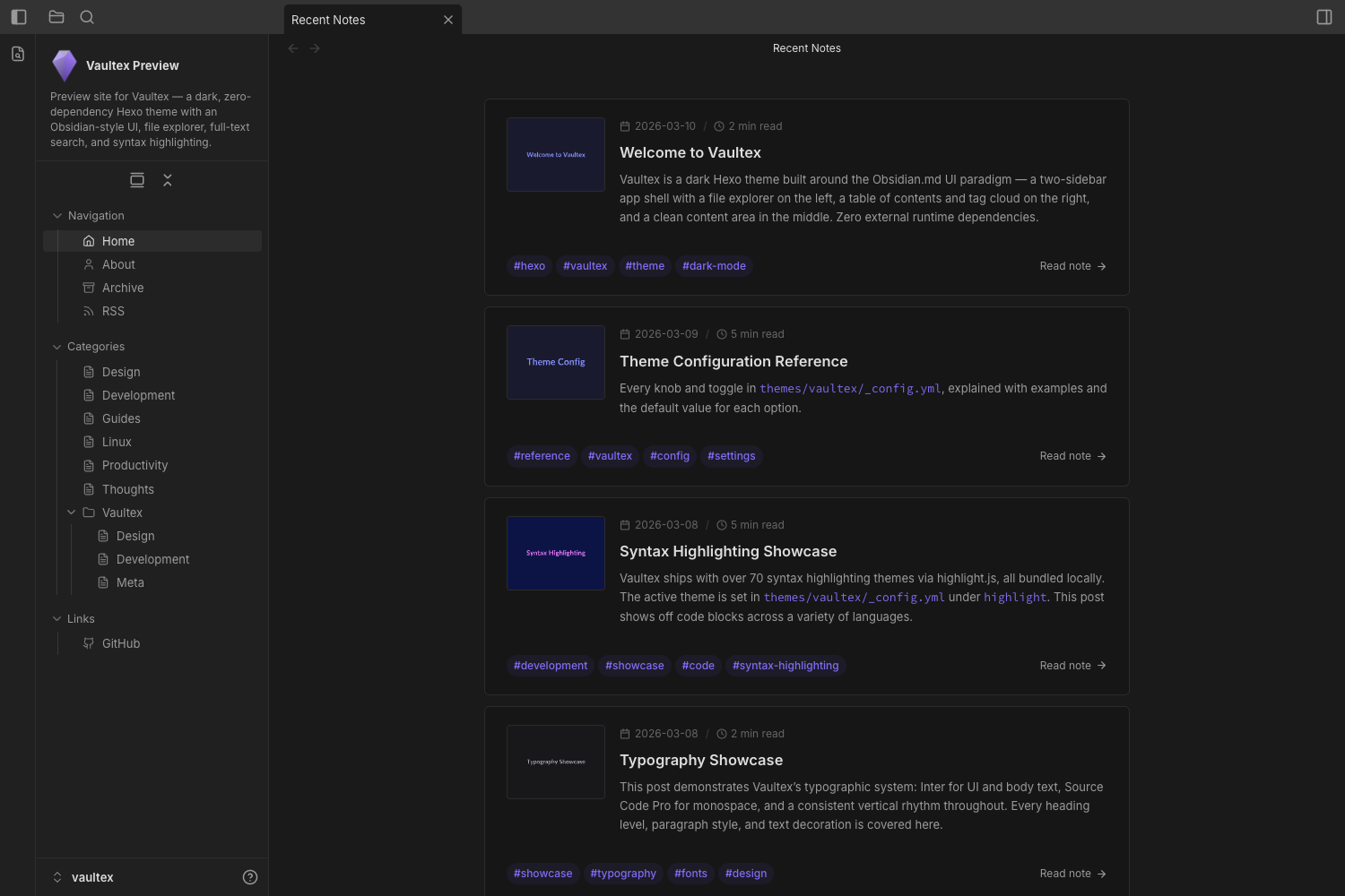 Screenshot of Vaultex