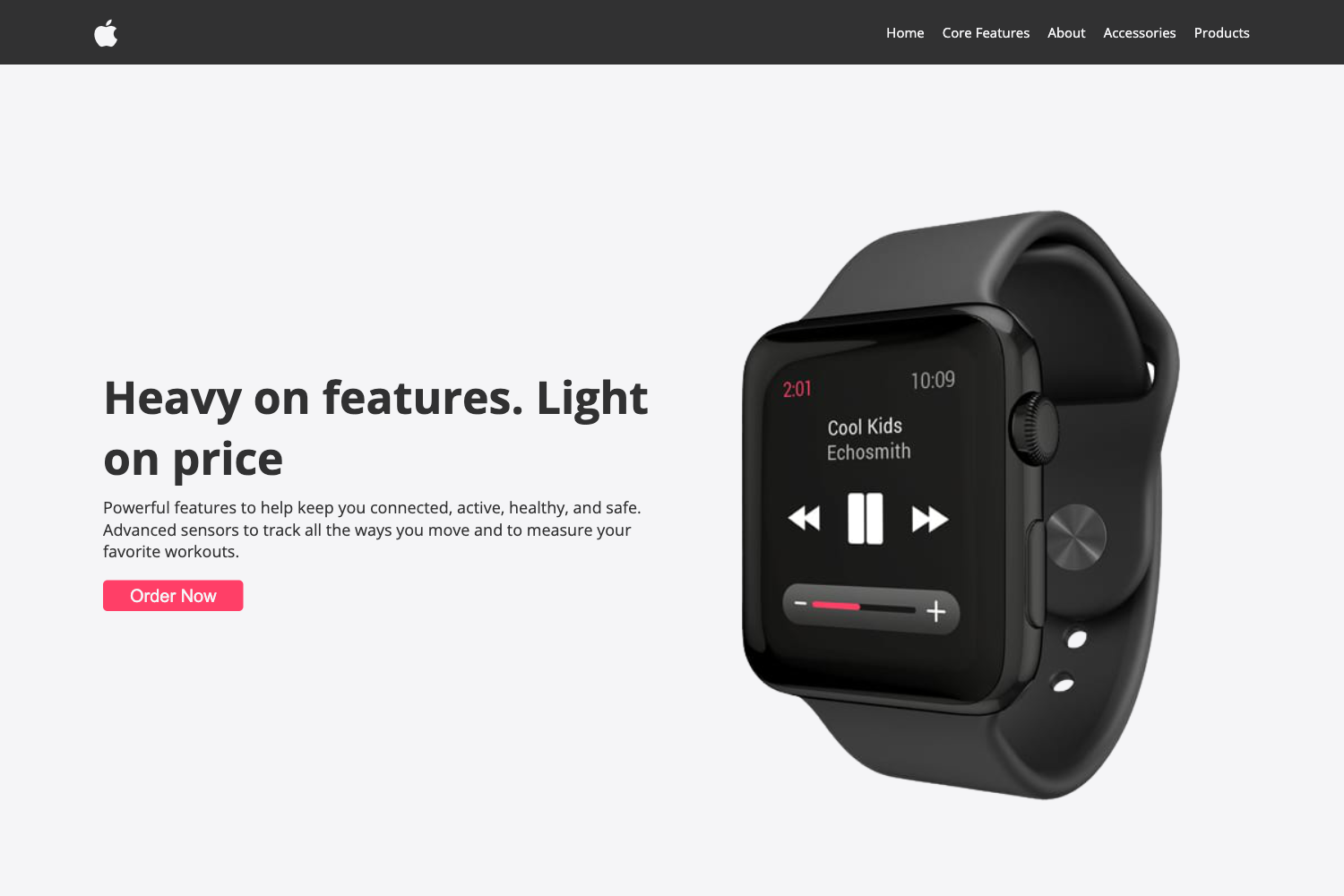 Screenshot of Apple Watch Landing Page