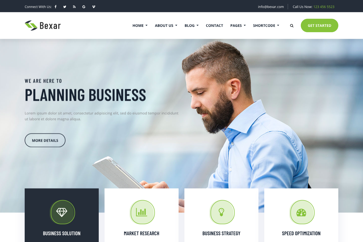 Screenshot of Bexer Bootstrap