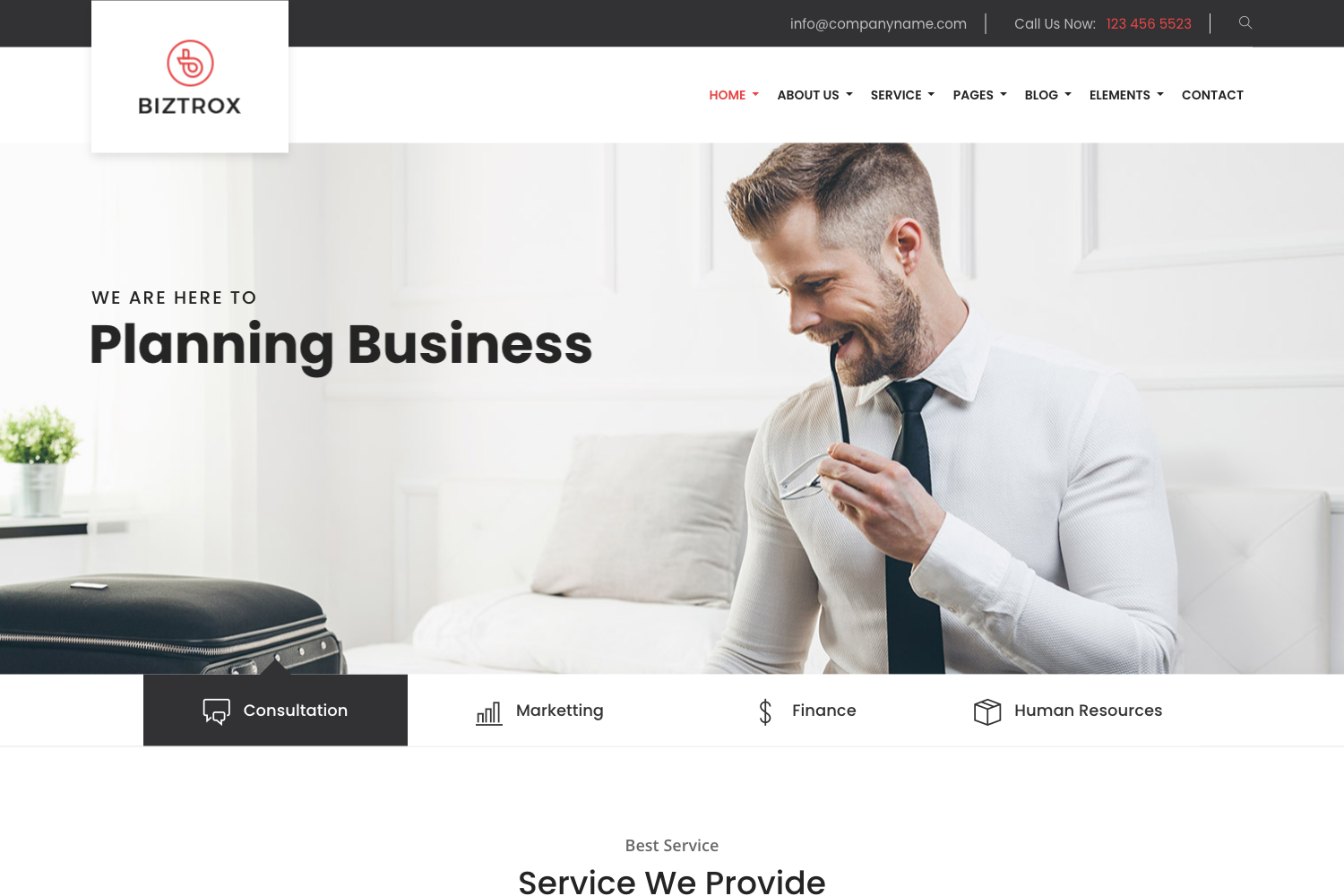 Screenshot of Biztrox Bootstrap