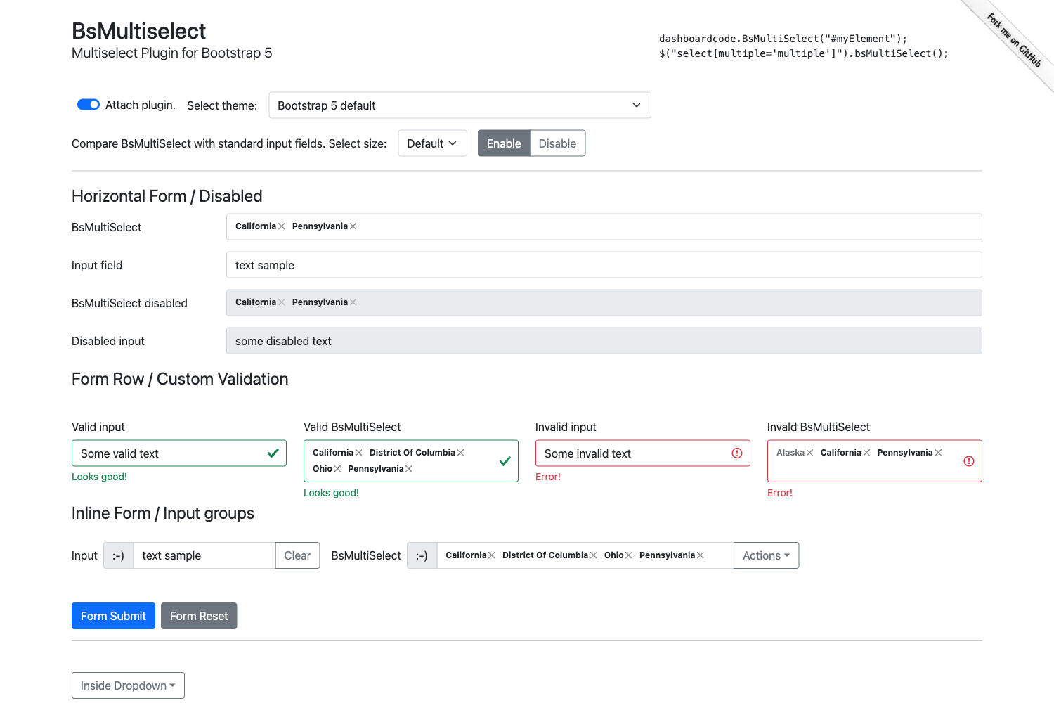 Screenshot of BsMultiSelect