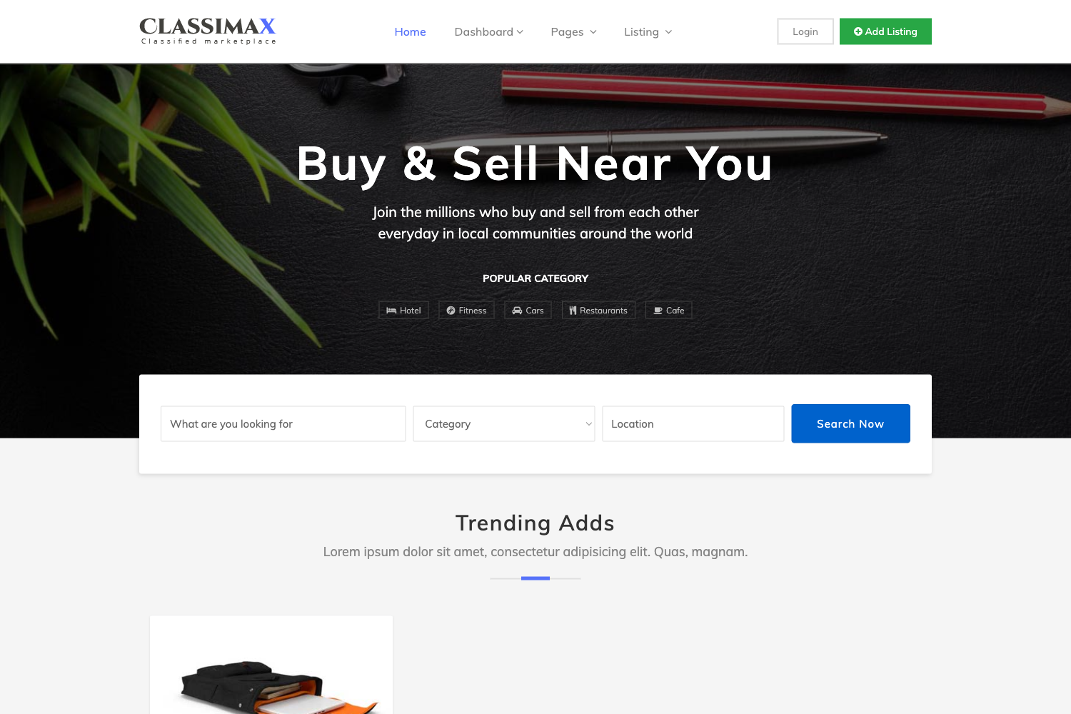 Screenshot of Classimax Bootstrap
