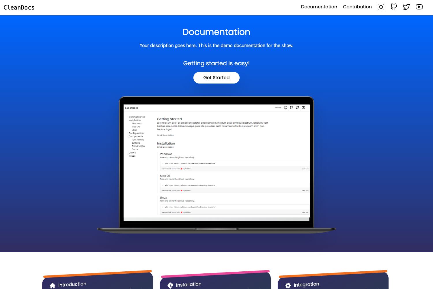 Screenshot of Cleandocs Template