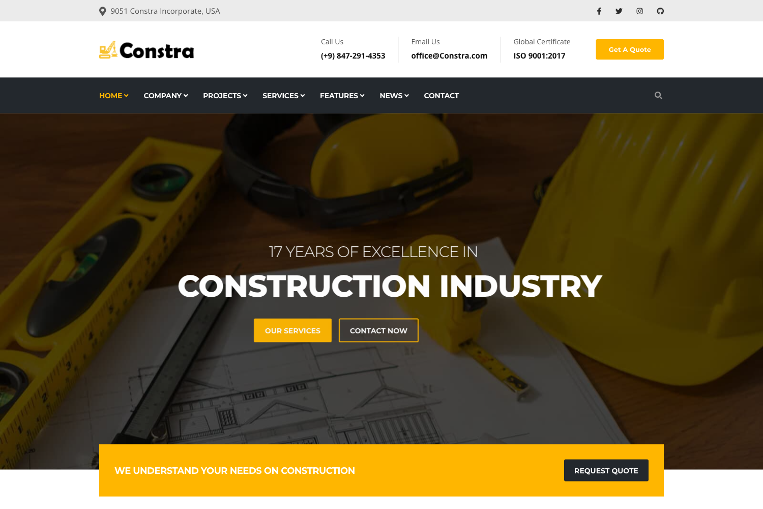 Screenshot of Constra Bootstrap