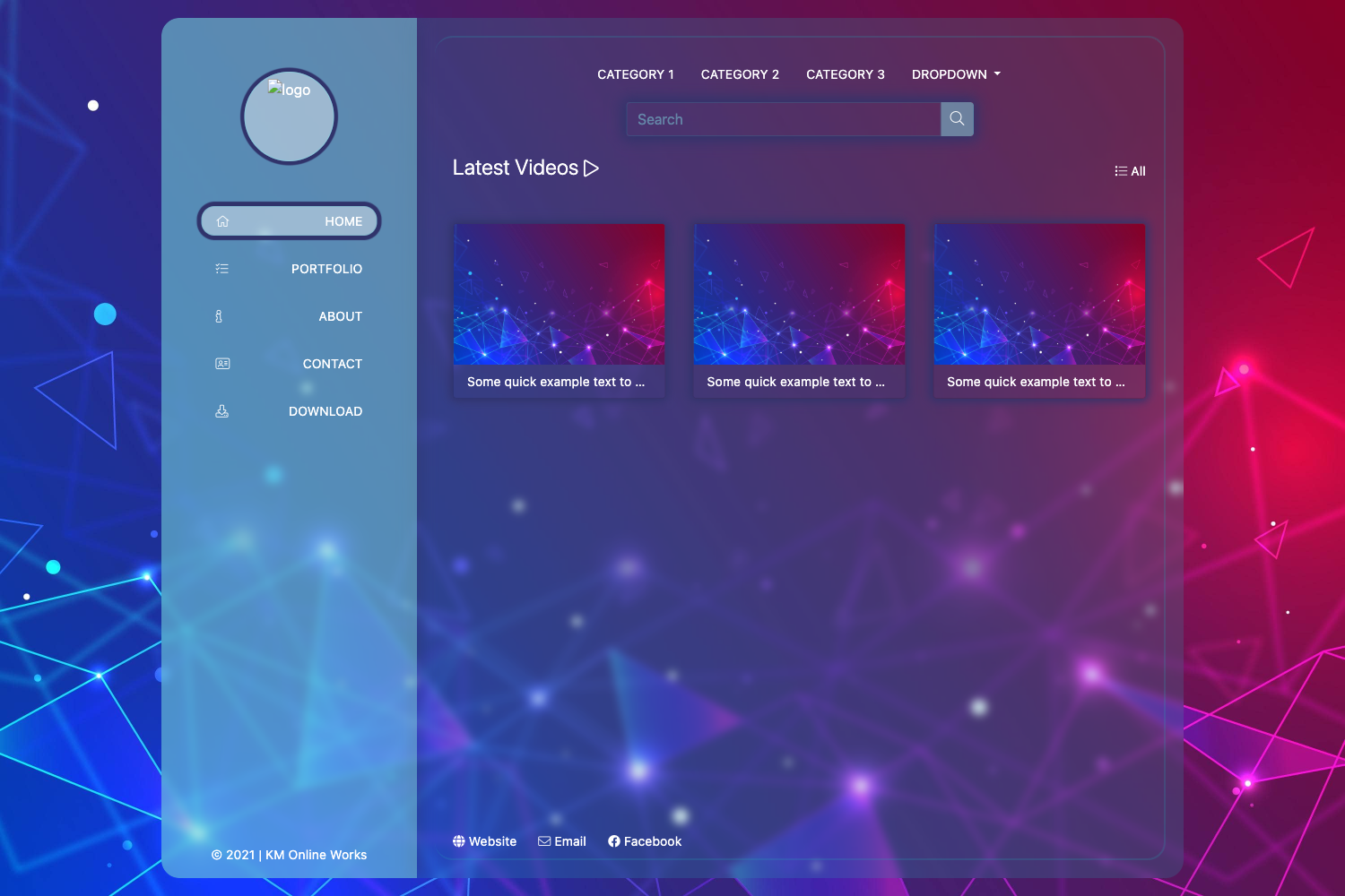 Screenshot of Crystal Html Template