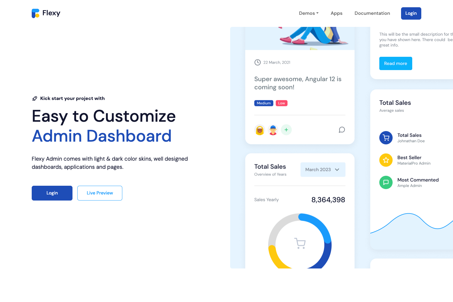 Screenshot of Flexy Bootstrap Admin Template