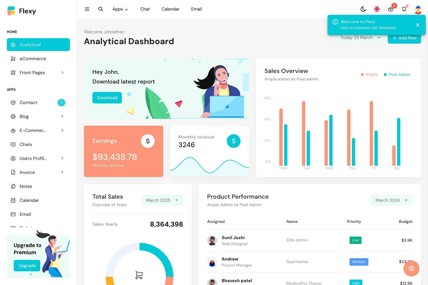 Screenshot of Flexy Nuxt Js Vuetify Admin Template