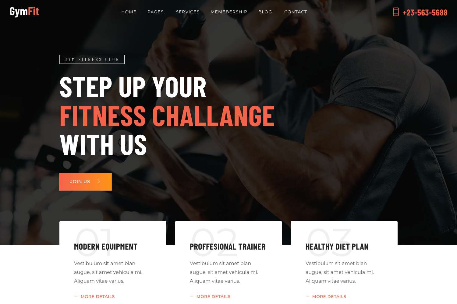 Screenshot of Gymfit Bootstrap