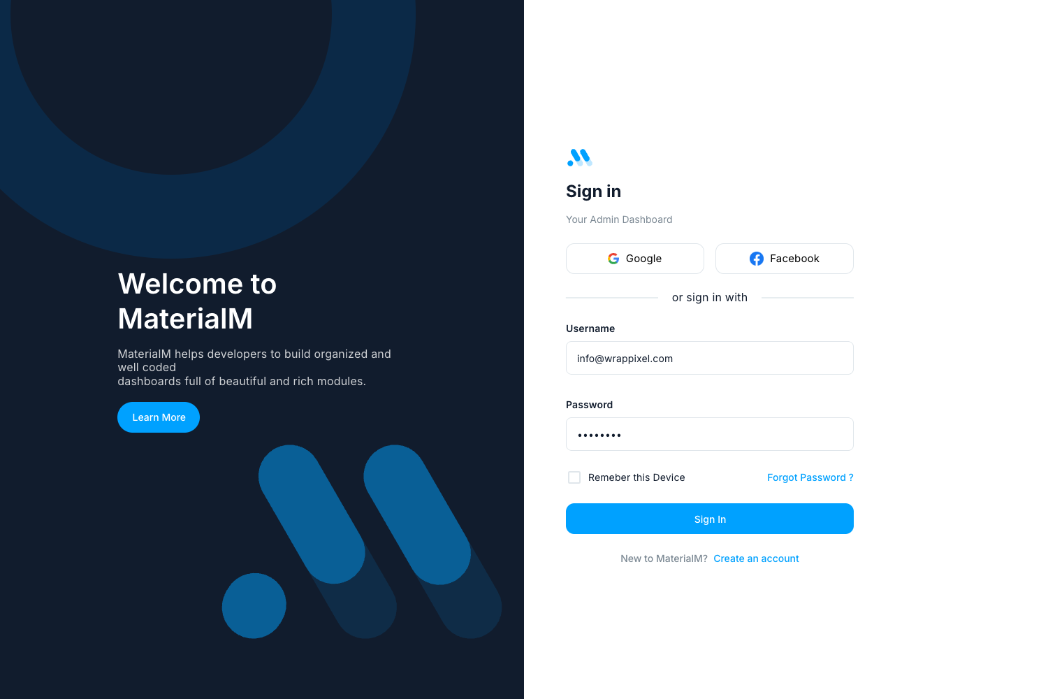 MaterialM Vuejs Vuetify Admin Template