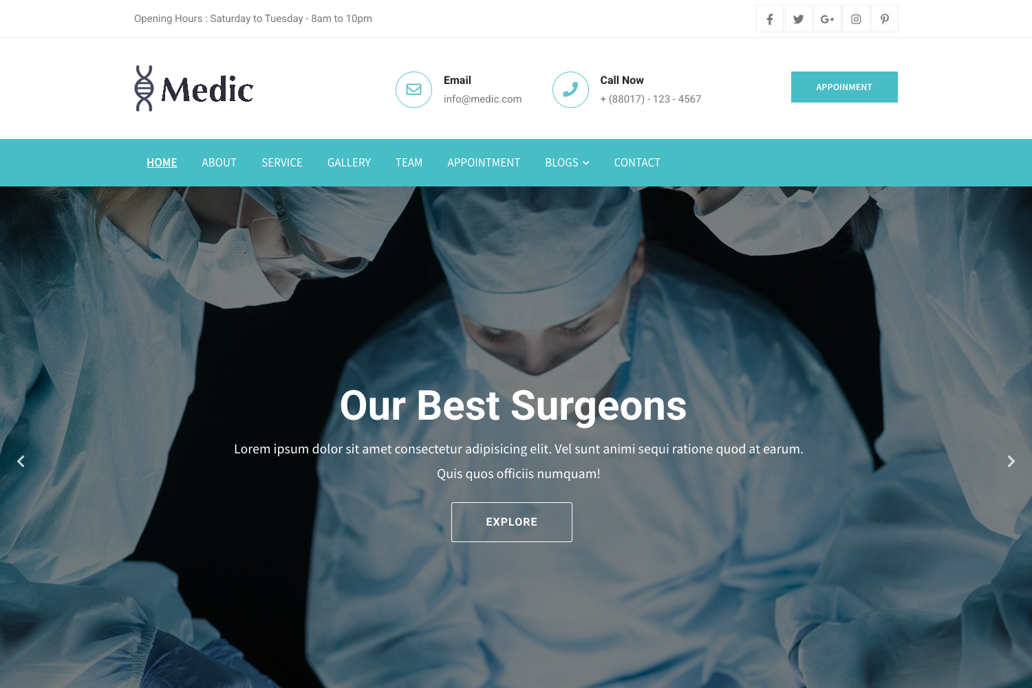 Screenshot of Medic Bootstrap