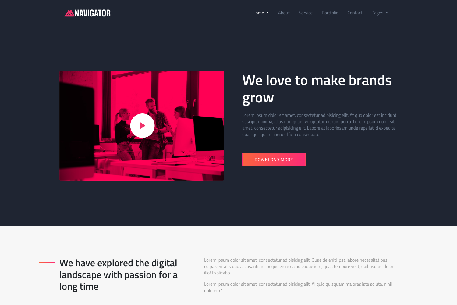 Screenshot of Navigator Bootstrap