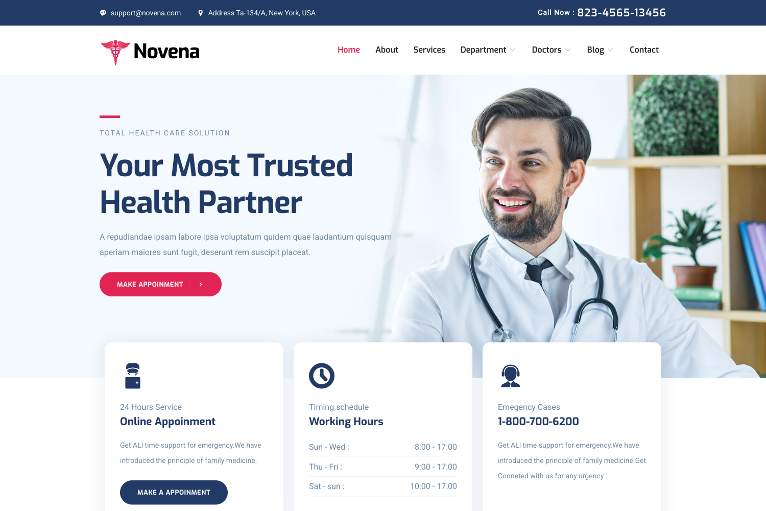 Screenshot of Novena Bootstrap