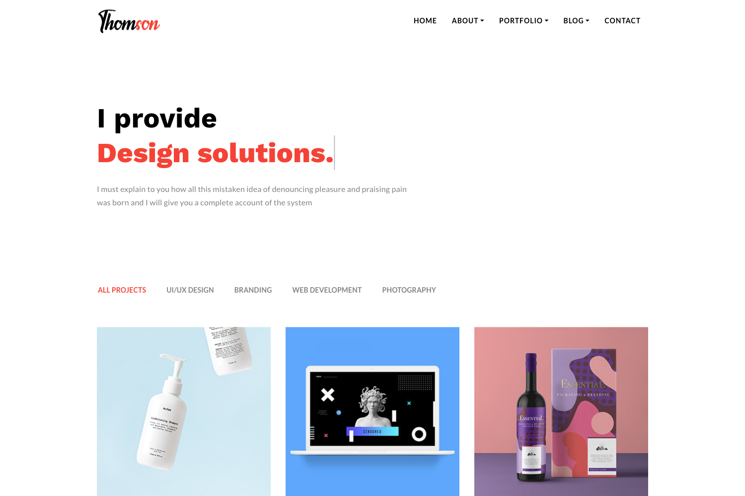 Screenshot of Thomson Bootstrap