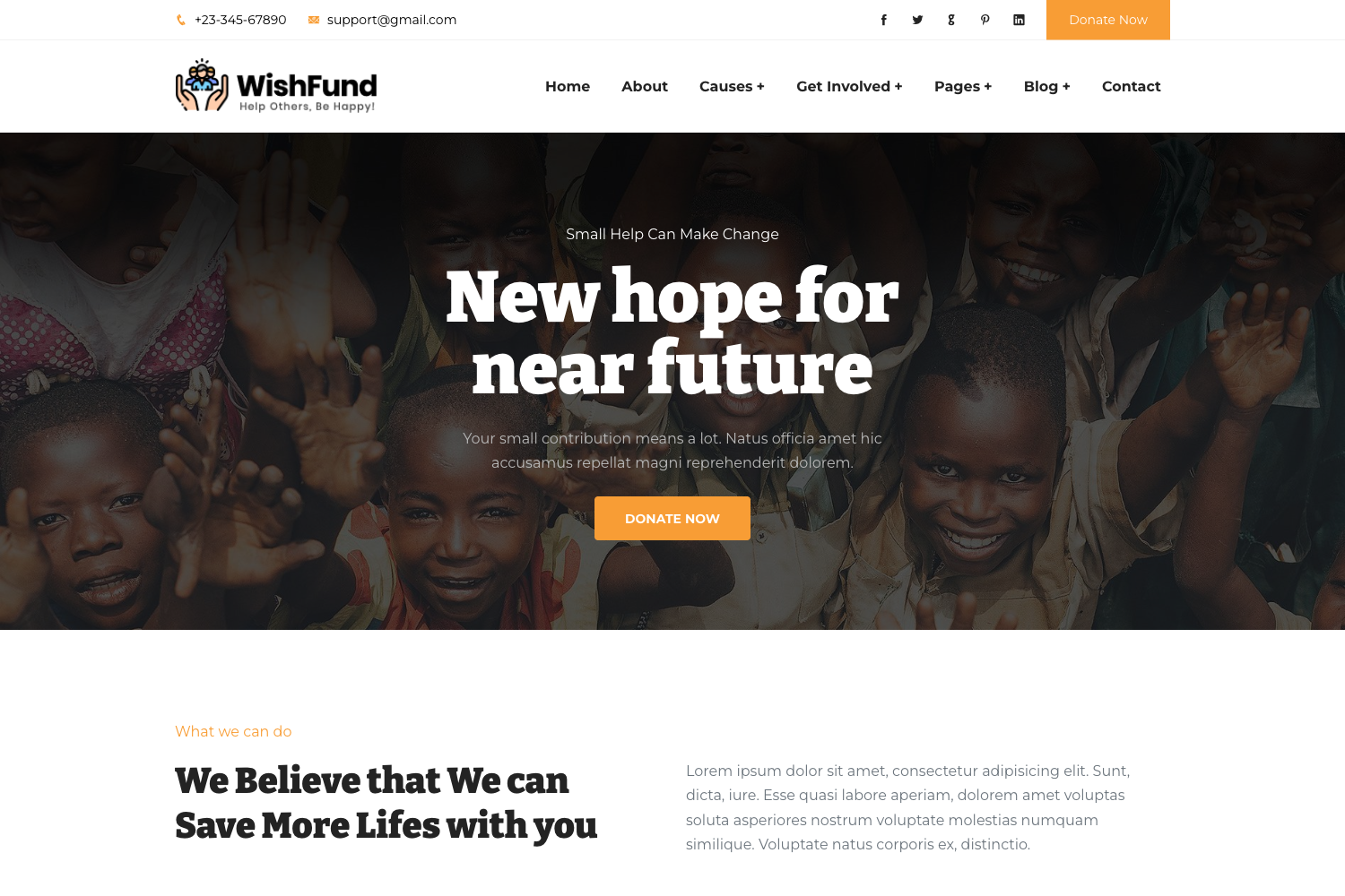 Screenshot of Wishfund Bootstrap