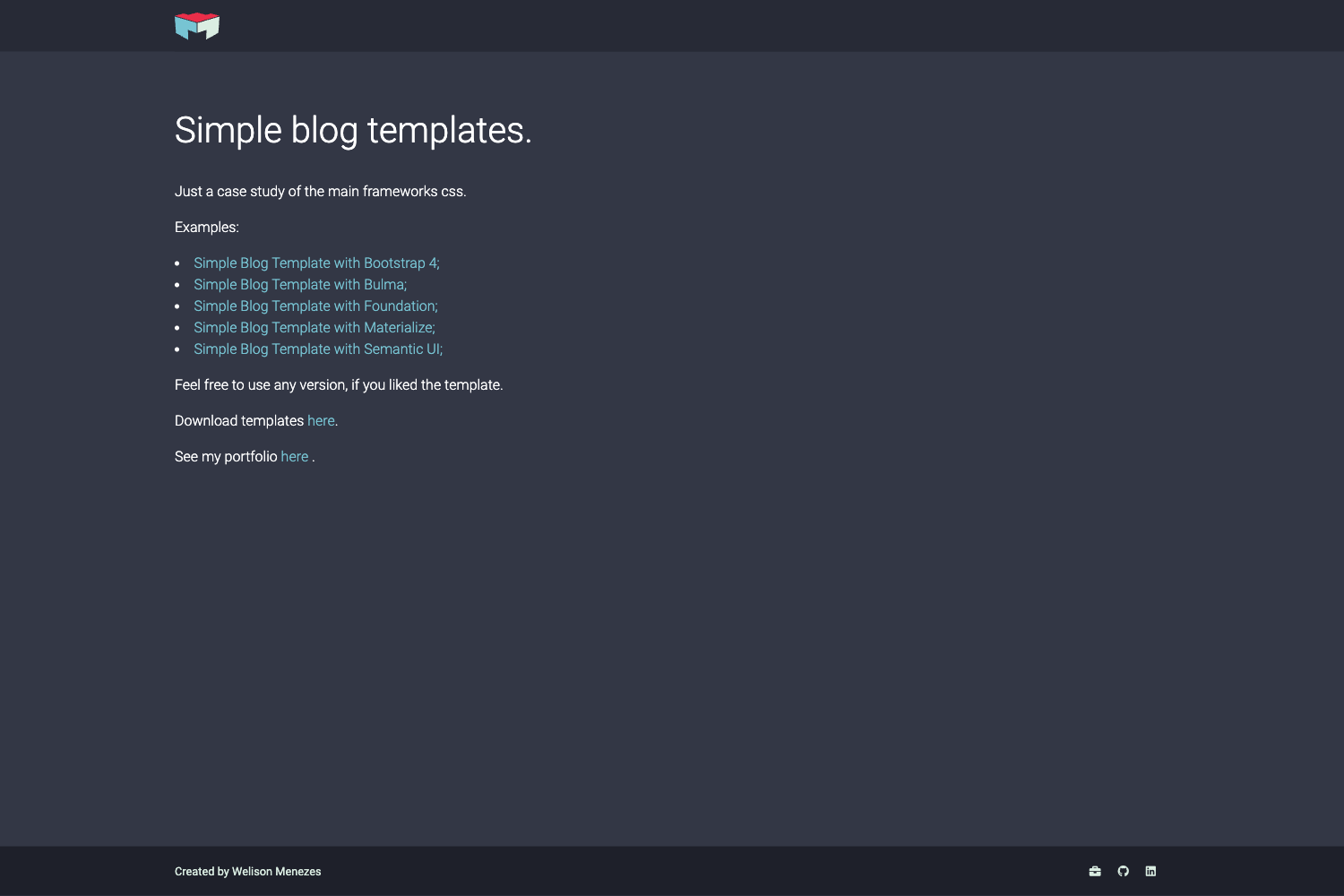 Screenshot of Wm Simple Blog Template