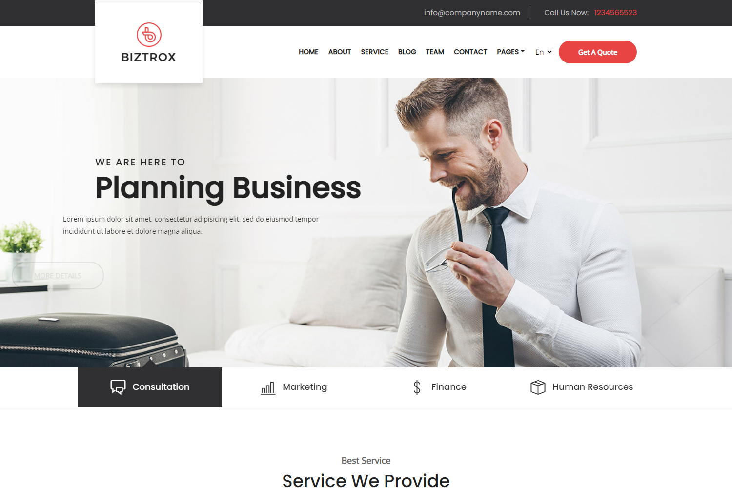 Screenshot of Biztrox Hugo