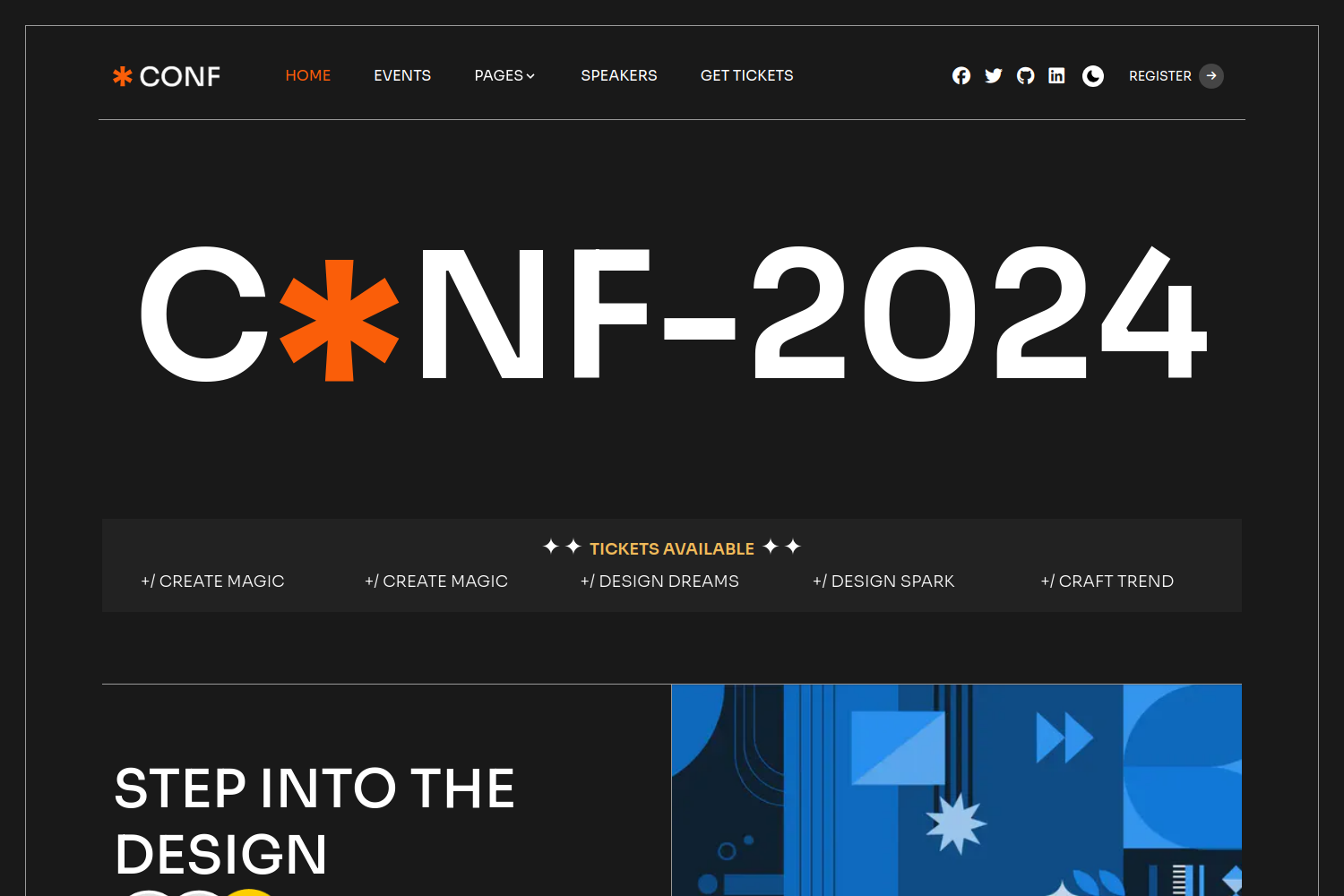 Screenshot of Conf Hugo