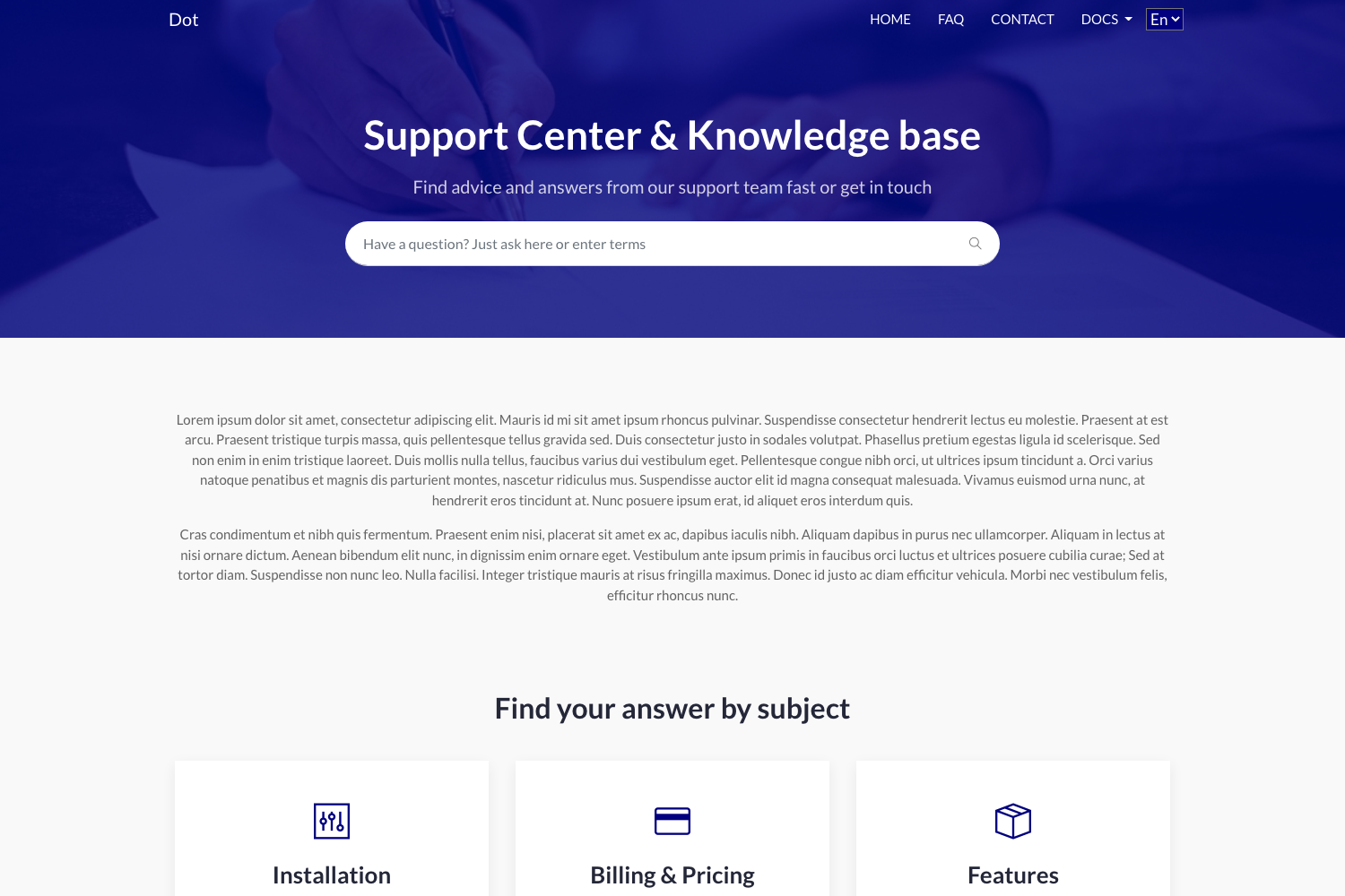 Screenshot of Dot Hugo