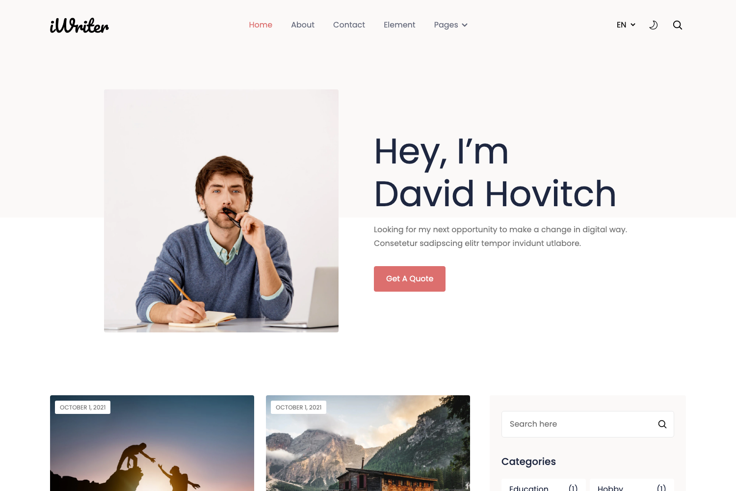 Screenshot of iWriter Hugo
