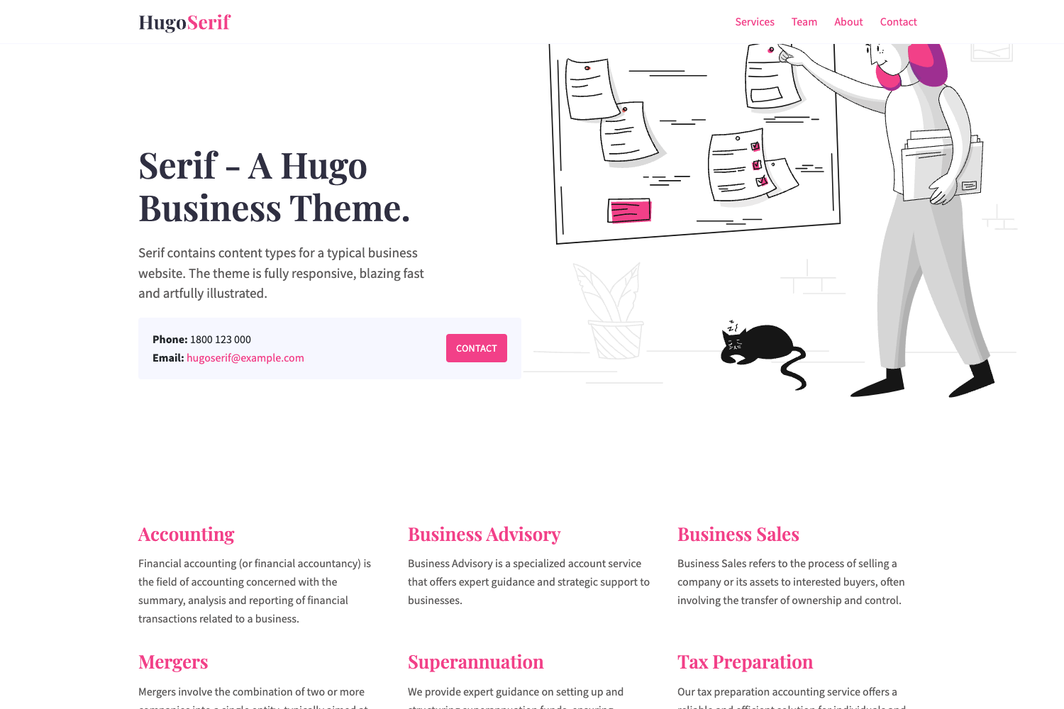 Screenshot of Hugo Serif Theme