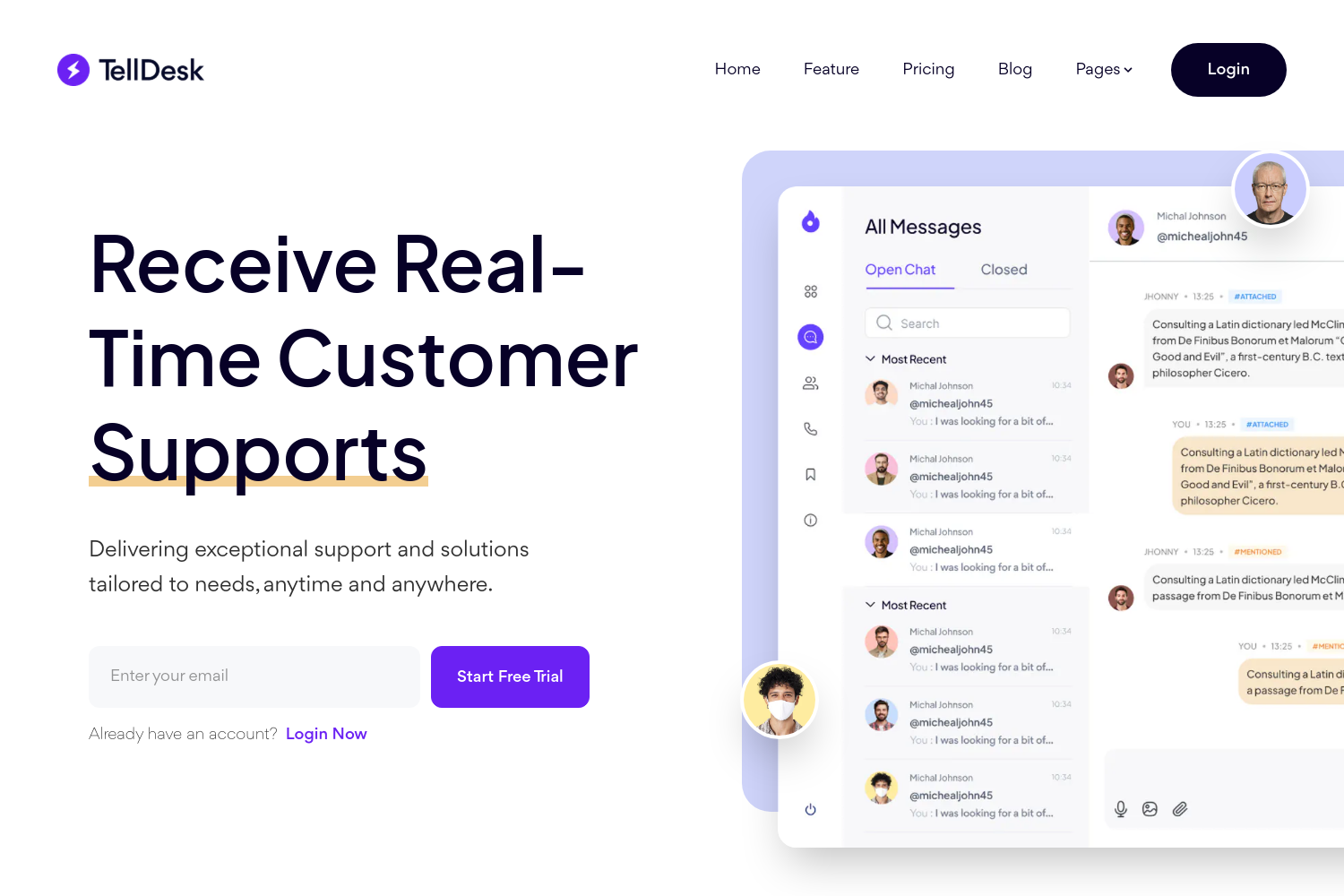 Screenshot of Telldesk Hugo