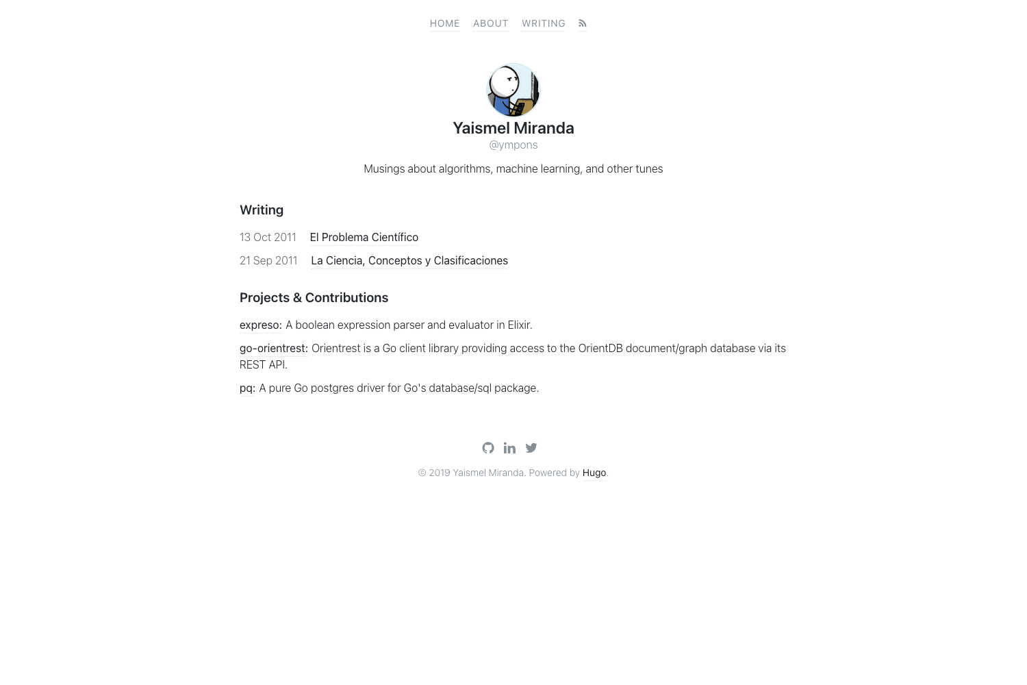 Screenshot of Hugo Yaz