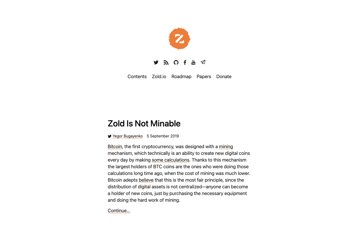 Screenshot of Blog.zold.io