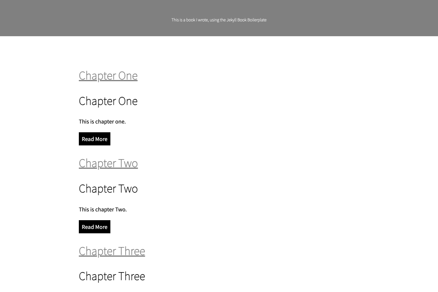 Screenshot of Jekyll Book Boilerplate