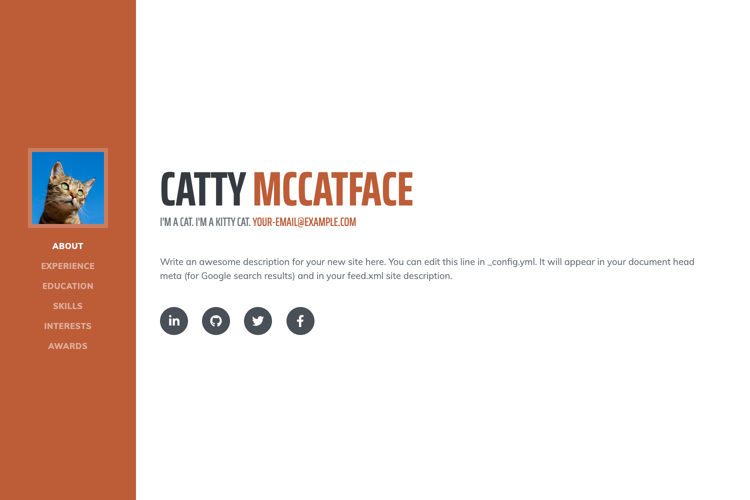 Screenshot of Bootstrap Resume Jekyll