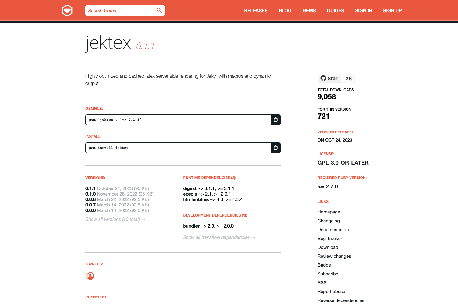 Screenshot of Jektex