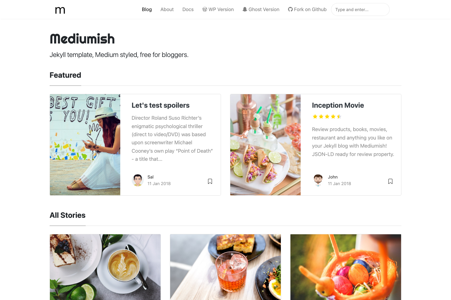 Screenshot of Mediumish