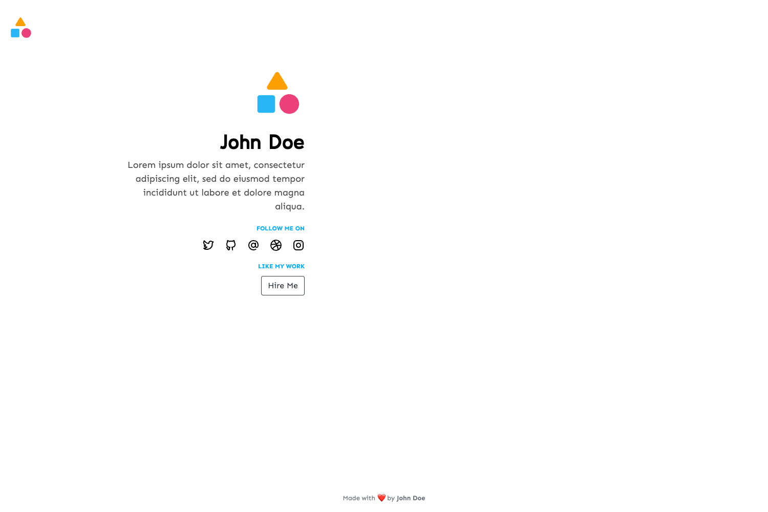 Screenshot of Minimal Portfolio Website