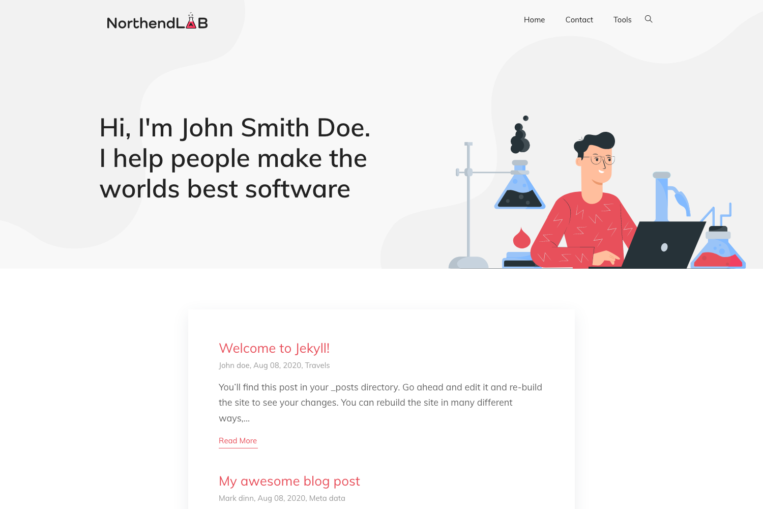 Screenshot of NorthendLab Jekyll